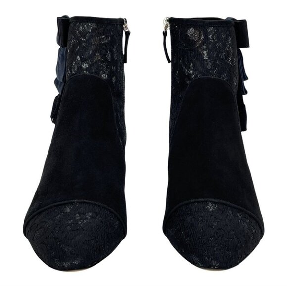 Tabitha Simmons Anastasia Black Lace Fabric Womens Ankle Boots Size 9M - Picture 6 of 16
